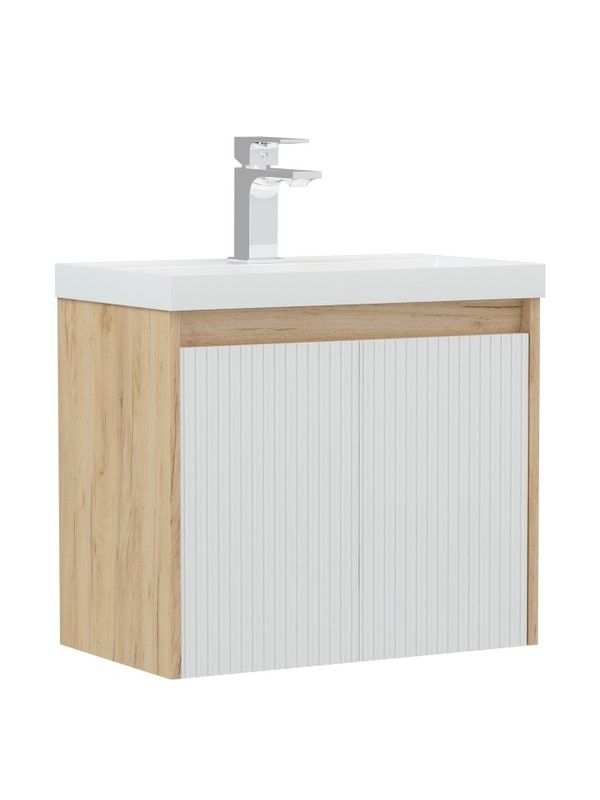 Тумба с раковиной Corozo Блисс 60 подвесная, дуб крафт