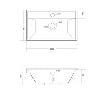 Тумба с раковиной Corozo Блисс 60 подвесная, дуб крафт