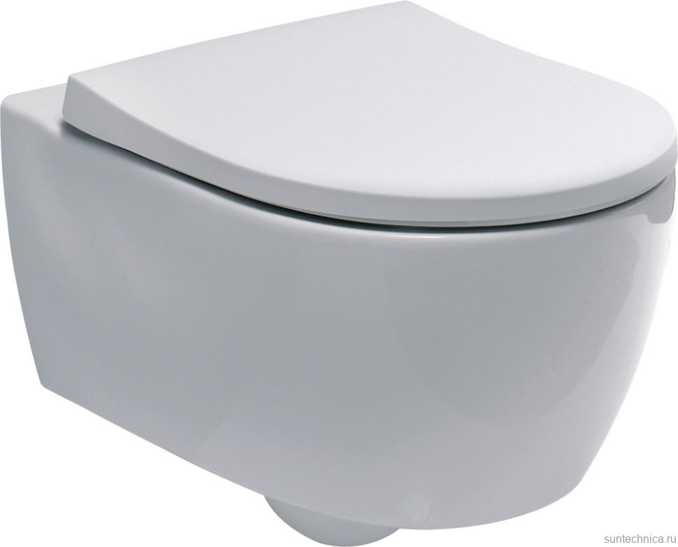 Унитаз подвесной Geberit iCon крышка Slim 500.670.01.1 быстросъемная с микролифтом