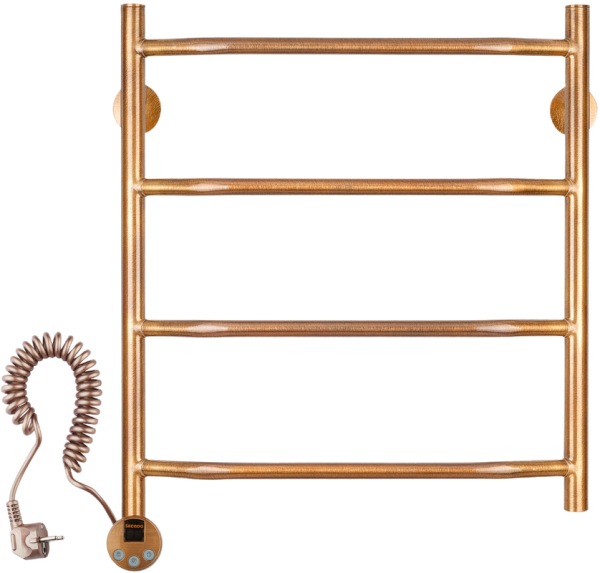 Полотенцесушитель электрический Secado Агата 1 55x55 см, подключение слева, бронза, лесенка, латунь