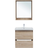 Тумба с раковиной Aquanet Милан 70 подвесная, дуб светлый