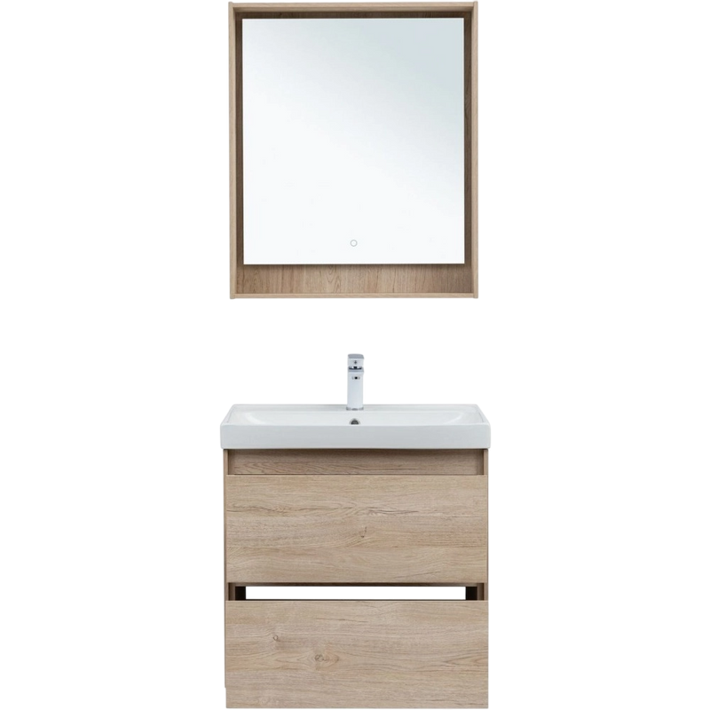 Тумба с раковиной Aquanet Милан 70 подвесная, дуб светлый