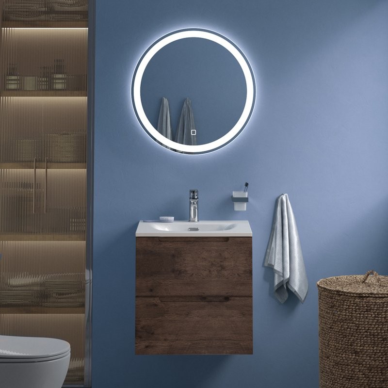Тумба с раковиной BelBagno Etna 39 50 rovere moro, раковина BB-8099-3-50