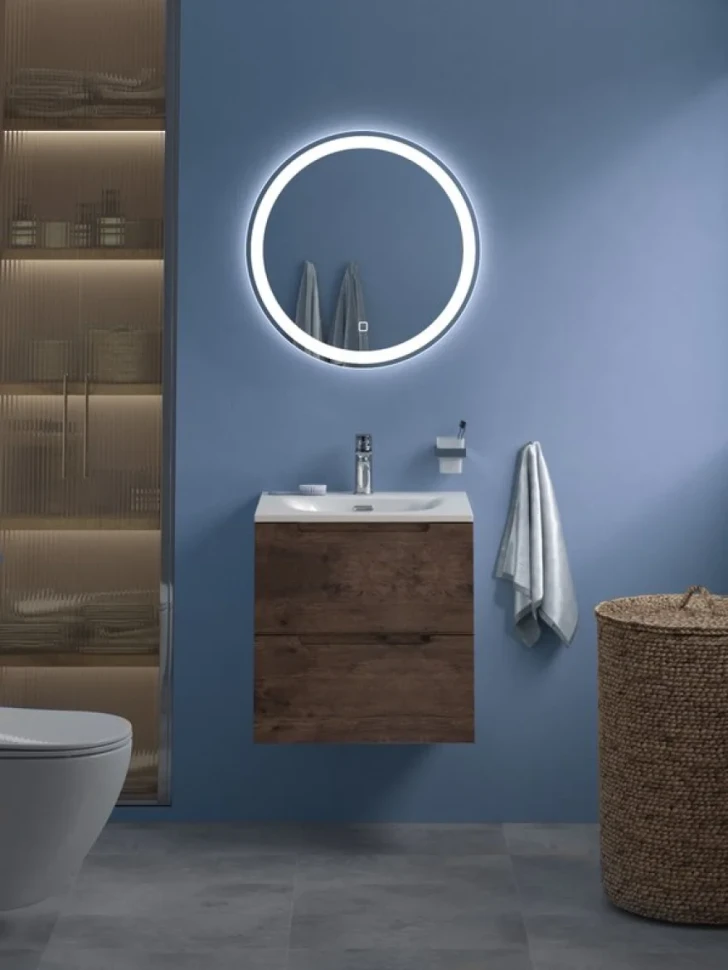 Тумба с раковиной BelBagno Etna 39 50 rovere moro, раковина BB-8099-3-50