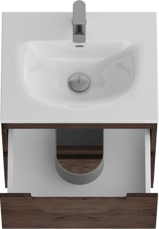 Тумба с раковиной BelBagno Etna 39 50 rovere moro, раковина BB-8099-3-50