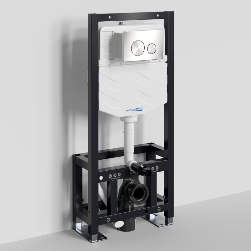 Система инсталляции для унитазов Wasserkraft Dill 61TLT.010.ME.BN02 с кнопкой смыва никель