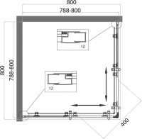 Душевой уголок BelBagno Uno 195 A 2 80 P Cr стекло текстурное