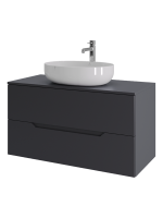 Мебель для ванной комнаты Orange Line 100 подвесная, 2 ящика, матовый графит с раковиной B05-520W