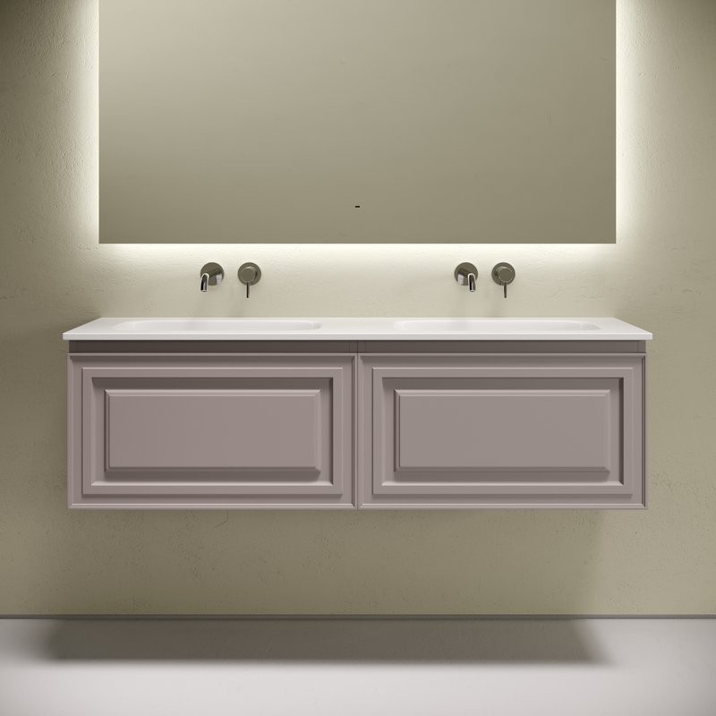 Тумба с раковиной Sancos Very 140 подвесная, doha soft, раковина CN7022wx