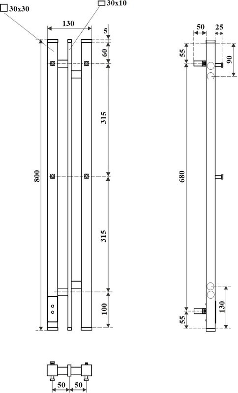 Полотенцесушитель электрический Point Фрея PN20718GB 10x80, графит блеск