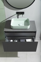 Тумба под раковину со столешницей Allen Brau Infinity 85 1+1, подвесная, антрацит матовый, столешница графит