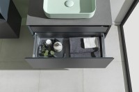 Тумба под раковину со столешницей Allen Brau Infinity 85 1+1, подвесная, антрацит матовый, столешница графит