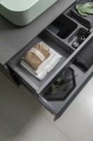 Тумба под раковину со столешницей Allen Brau Infinity 85 1+1, подвесная, антрацит матовый, столешница графит