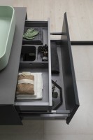 Тумба под раковину со столешницей Allen Brau Infinity 85 1+1, подвесная, антрацит матовый, столешница графит