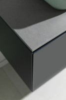 Тумба под раковину со столешницей Allen Brau Infinity 85 1+1, подвесная, антрацит матовый, столешница графит