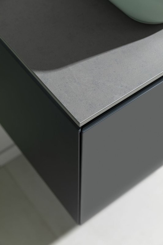 Тумба под раковину со столешницей Allen Brau Infinity 85 1+1, подвесная, антрацит матовый, столешница графит