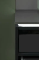 Тумба под раковину со столешницей Allen Brau Infinity 85 1+1, подвесная, антрацит матовый, столешница графит
