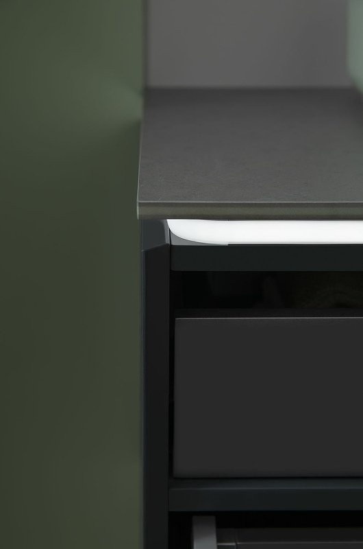 Тумба под раковину со столешницей Allen Brau Infinity 85 1+1, подвесная, антрацит матовый, столешница графит