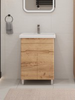 Тумба под раковину без столешницы SanStar Модена 60 напольная, дуб крафт золотой