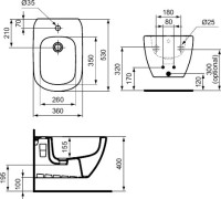 Биде подвесное Ideal Standard Tesi T457001