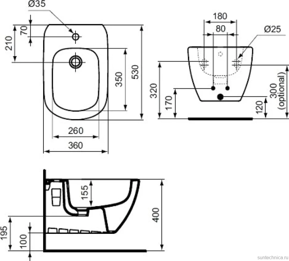 Биде подвесное Ideal Standard Tesi T457001