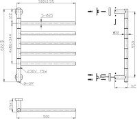 Полотенцесушитель электрический Bauedge Nimb Turning AF0032 50x62,2 белый матовый