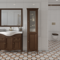 Шкаф-пенал для ванной Caprigo Лион 45 R орех античный Шкаф-пенал для ванной Caprigo Лион 45 R орех античный