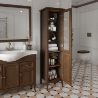 Шкаф-пенал для ванной Caprigo Лион 45 R орех античный Шкаф-пенал для ванной Caprigo Лион 45 R орех античный