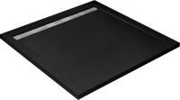 Поддон для душа Cezares TRAY-AS-A-100-30-NERO 100x100, с сифоном, черный матовый