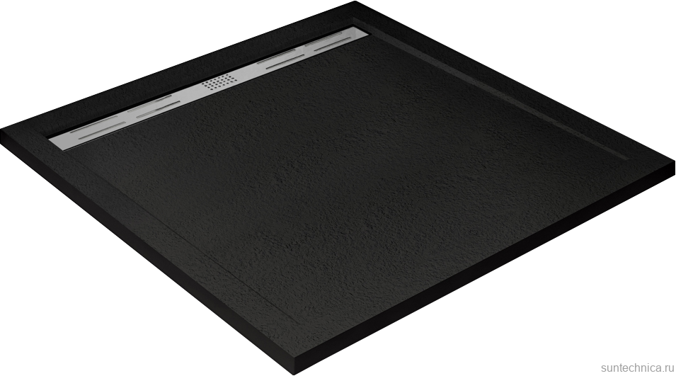 Поддон для душа Cezares TRAY-AS-A-100-30-NERO 100x100, с сифоном, черный матовый