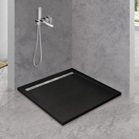Поддон для душа Cezares TRAY-AS-A-100-30-NERO 100x100, с сифоном, черный матовый