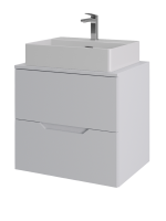 Тумба с раковиной Orange Line 60 подвесная, 2 ящика, матовая белая с раковиной B04-500W