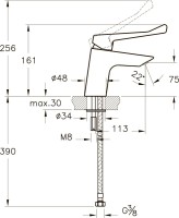 Смеситель для раковины VitrA AquaMed Solid S A42484EXP