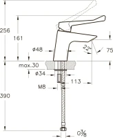Смеситель для раковины VitrA AquaMed Solid S A42484EXP Смеситель для раковины VitrA AquaMed Solid S A42484EXP