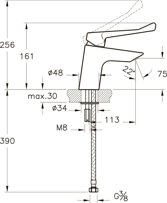 Смеситель для раковины VitrA AquaMed Solid S A42484EXP
