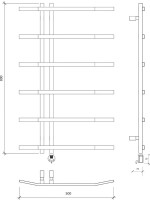 Полотенцесушитель электрический Secado Милето 80х7х50 85x50 см, подключение справа, черный матовый, лесенка, дуга