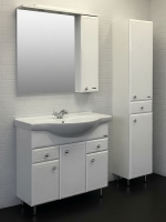 Тумба с раковиной Comforty Сочи 85 напольная, белый глянец