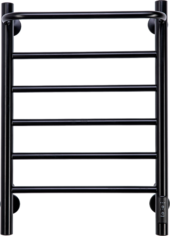 Полотенцесушитель электрический Comfysan Capri EC-6 60х40 60x45 см, подключение справа, слева, матовый черный, лесенка, из стали