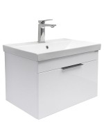 Тумба с раковиной Comforty Кама 60П подвесная, белый глянец