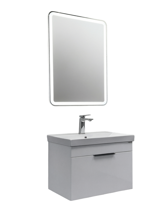 Тумба с раковиной Comforty Кама 60П подвесная, белый глянец