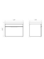 Тумба с раковиной Comforty Кама 60П подвесная, белый глянец