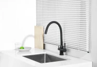 Смеситель для кухни BELZ B814 B76814-7 с гибким изливом, черный