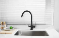 Смеситель для кухни BELZ B814 B76814-7 с гибким изливом, черный