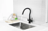 Смеситель для кухни BELZ B814 B76814-7 с гибким изливом, черный