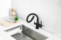 Смеситель для кухни BELZ B814 B76814-7 с гибким изливом, черный