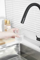 Смеситель для кухни BELZ B814 B76814-7 с гибким изливом, черный