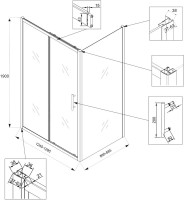 Душевой уголок Veconi Rovigo RV-072B 130x90