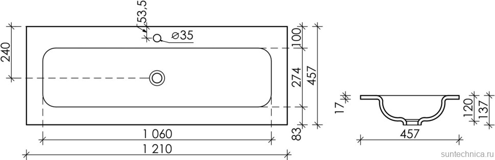 Тумба с раковиной Sancos Marmi 2.0 120 дуб чарльстон