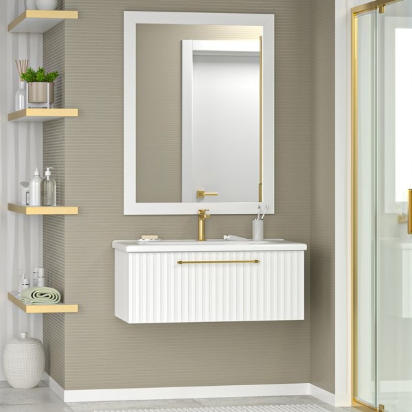 Мебель для ванной комнаты Brevita Alicante 90 подвесная, белая