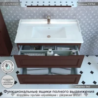 Тумба с раковиной Caprigo Wales Смальти 90 шоколад